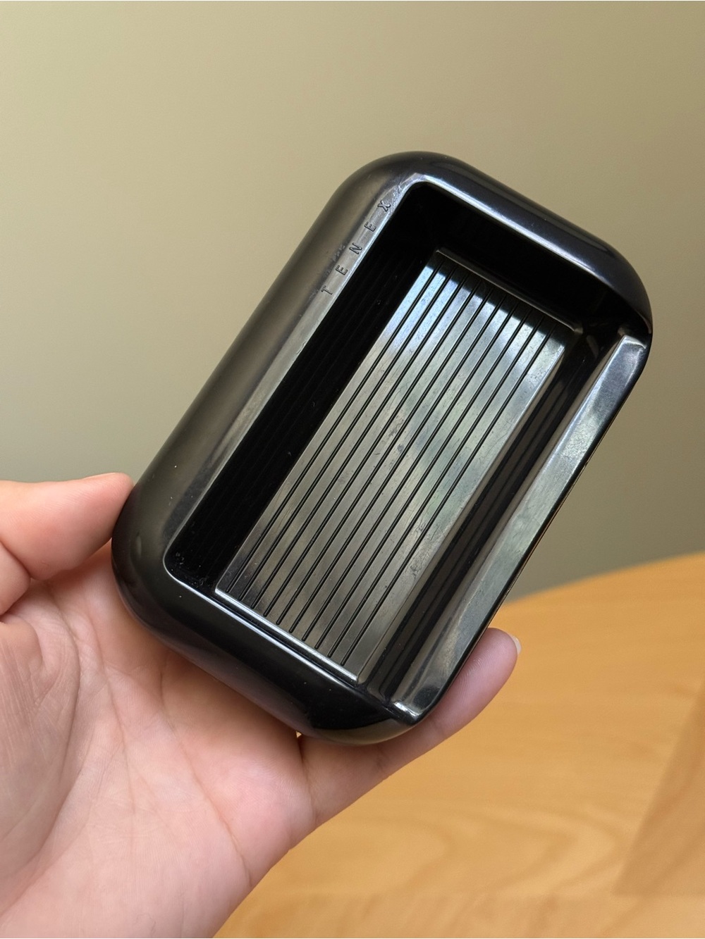 Vintage Black Business Card Paperclip Holder c1980s by TENEX MCM Desk Stationary
